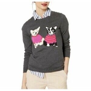J.Crew Mercantile French Bulldog Merino Wool Blend Lightweight Sweater Size S